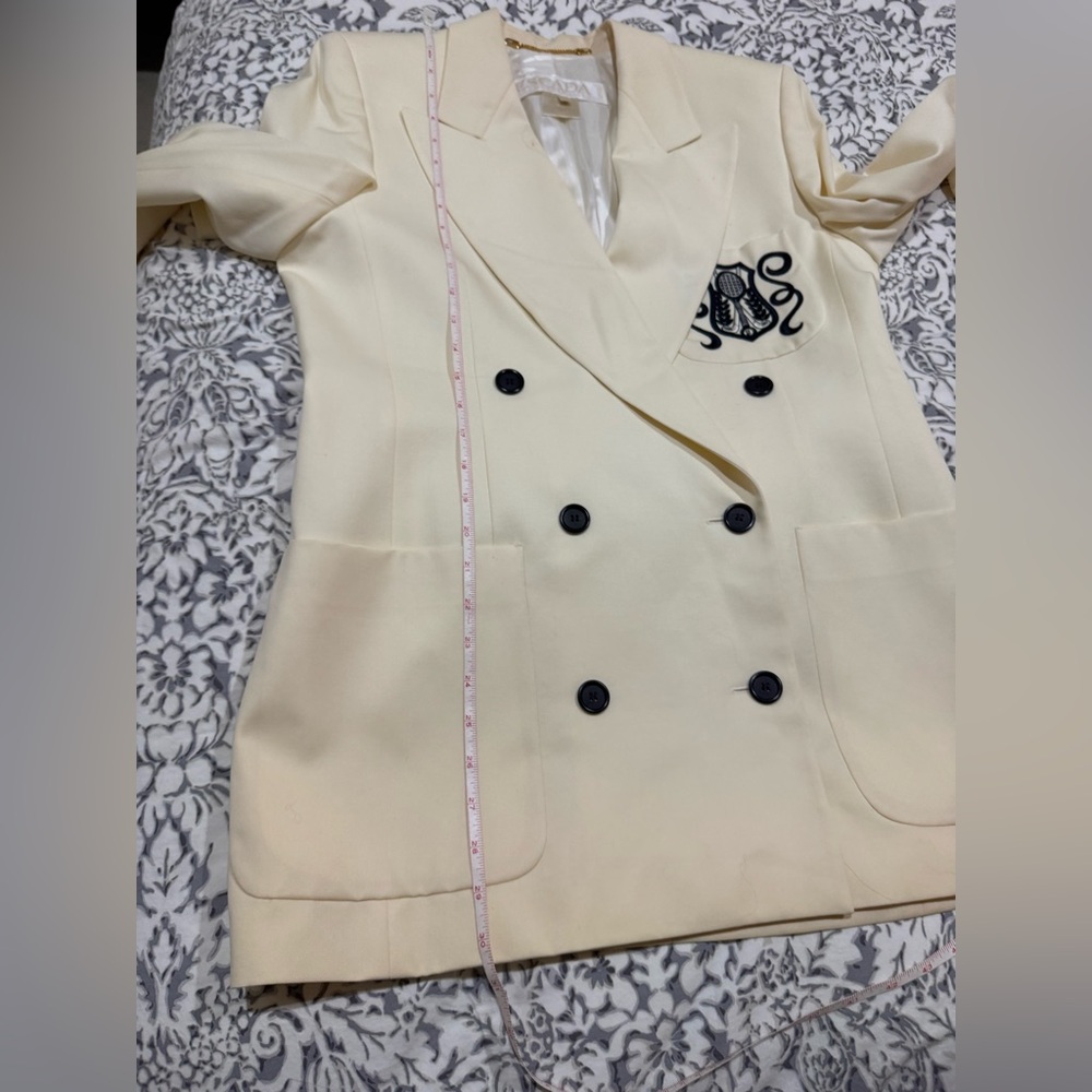 Vintage Escada Elegant wool Cream Double-Breasted Women's suit size 40/42German - Picture 8 of 16
